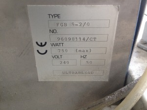 Consonic Ultrablend data plate