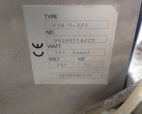 Consonic Ultrablend data plate